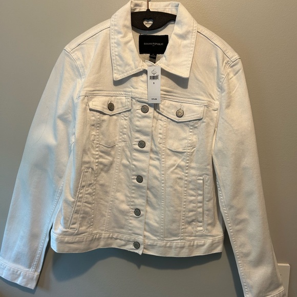Banana Republic Factory White Jean Jacket - Picture 1 of 4